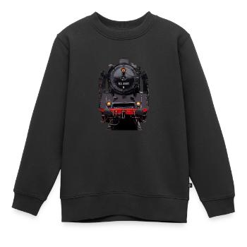 Dampflok 50 3501 - Kinder Premium Organic Sweatshirt - Schwarz - Vorne - AI Model Kid Female (0cm)