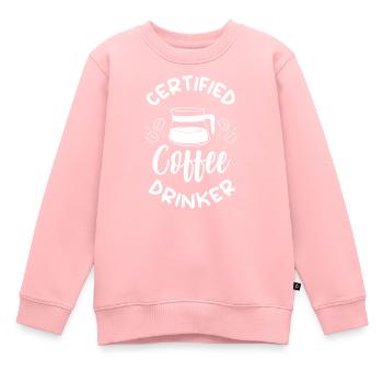 Kaffeebohne Frühaufsteher Getränk - Kinder Premium Organic Sweatshirt - Rosa - Vorne - AI Model Kid Female (0cm)