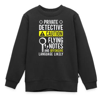 Privatdetektiv Ermittler Berufsdetektiv - Kinder Premium Organic Sweatshirt - Schwarz - Vorne - AI Model Kid Female (0cm)