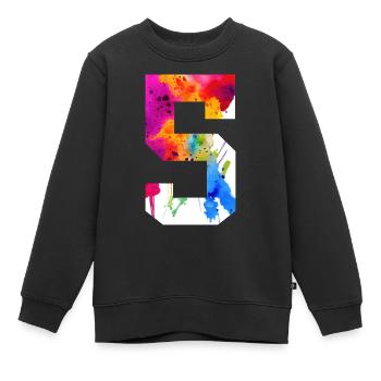 NUMMER 5 JAHRE ALT 5. GEBURTSTAG - Kinder Premium Organic Sweatshirt - Schwarz - Vorne - AI Model Kid Female (0cm)