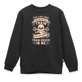 Locomotive de voie de conducteur de train - Sweat Premium enfant bio - noir - Devant - AI Model Kid Female (0cm)