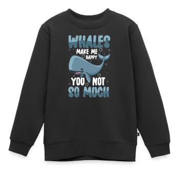 Wale Fisch Meeresbewohner - Kinder Premium Organic Sweatshirt - Schwarz - Vorne - AI Model Kid Female (0cm)