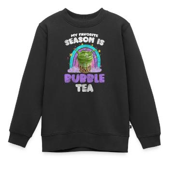 Bubble Tea Süß Sirup To-Go Getränk - Kinder Premium Organic Sweatshirt - Schwarz - Vorne - AI Model Kid Female (0cm)