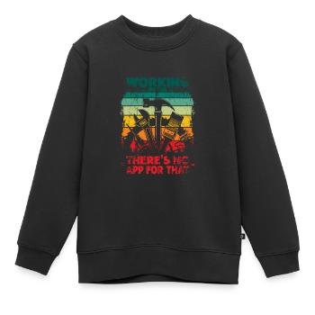 Travailler il n’y a pas d’application pour que les artisans - Sweat Premium enfant bio - noir - Devant - AI Model Kid Female (0cm)