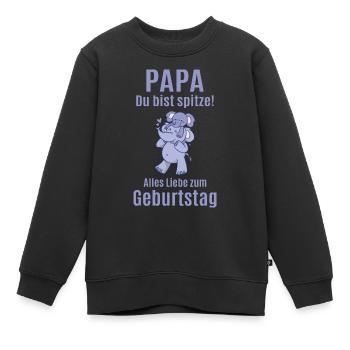 Papa Geburtstag gratulieren Glückwunsch vom Kind - Kinder Premium Organic Sweatshirt - Schwarz - Vorne - AI Model Kid Female (0cm)