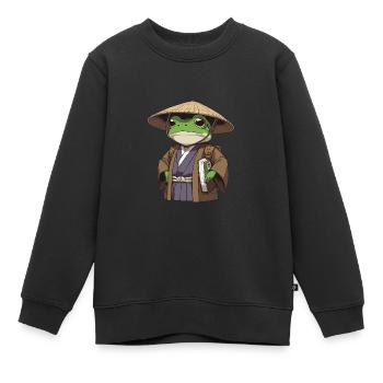 Grenouille fantôme japonaise Matsumoto Grenouille Hoji - Sweat Premium enfant bio - noir - Devant - AI Model Kid Female (0cm)