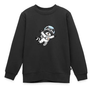 Astro Racoon - Space Astronaut - Kinder Premium Organic Sweatshirt - Schwarz - Vorne - AI Model Kid Female (0cm)