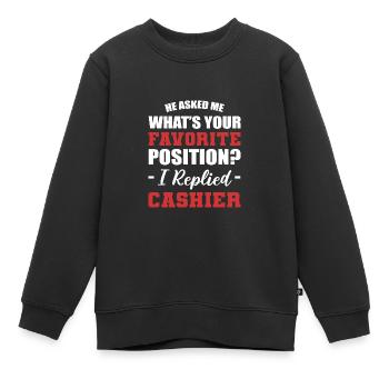Lieblingsposition Fleißiges Personal Geschenk - Kinder Premium Organic Sweatshirt - Schwarz - Vorne - AI Model Kid Female (0cm)