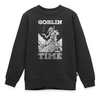 Lustige mittelalterliche Kreatur Kobold - Kinder Premium Organic Sweatshirt - Schwarz - Vorne - AI Model Kid Female (0cm)