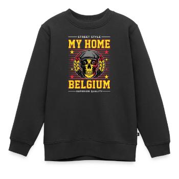 Ma Belgique d’origine - Sweat Premium enfant bio - noir - Devant - AI Model Kid Female (0cm)