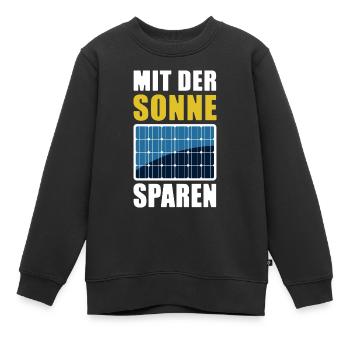 Mit der Sonne sparen - Photovoltaik - Solarenergie - Kinder Premium Organic Sweatshirt - Schwarz - Vorne - AI Model Kid Female (0cm)