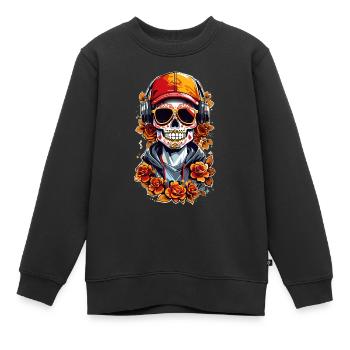 Crâne de sucre - Sweat Premium enfant bio - noir - Devant - AI Model Kid Female (0cm)