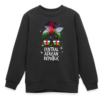 Zentralafrikanische Republik - Kinder Premium Organic Sweatshirt - Schwarz - Vorne - AI Model Kid Female (0cm)