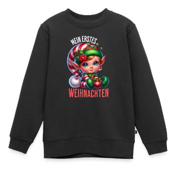 Mein Erstes Weihnachten Baby Elfe - Kinder Premium Organic Sweatshirt - Schwarz - Vorne - AI Model Kid Female (0cm)