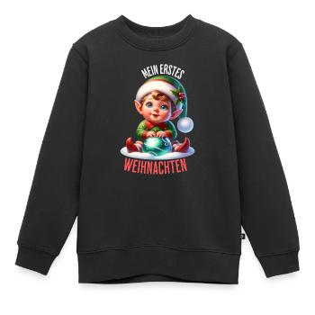 Mein Erstes Weihnachten süßer Baby Elf - Kinder Premium Organic Sweatshirt - Schwarz - Vorne - AI Model Kid Female (0cm)
