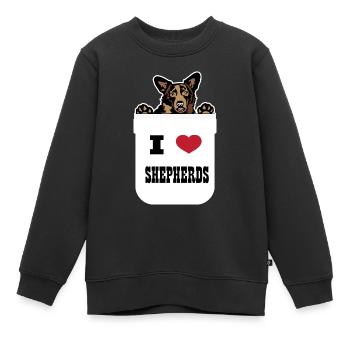 Chiens Chiens Amateurs de chiens Propriétaires de chiens - Sweat Premium enfant bio - noir - Devant - AI Model Kid Female (0cm)