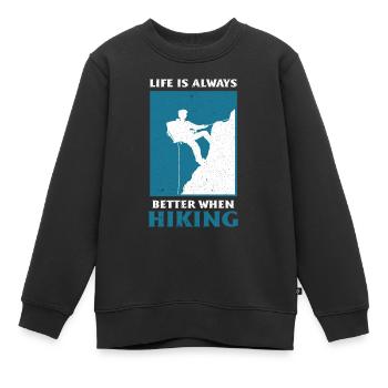Klettern Kletterer Berge Kletterwand Kletterdad - Kinder Premium Organic Sweatshirt - Schwarz - Vorne - AI Model Kid Female (0cm)