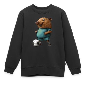 Taupes de football - Sweat Premium enfant bio - noir - Devant - AI Model Kid Female (0cm)