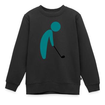 Ein Golfspieler kurz vor dem Abschlag - Kinder Premium Organic Sweatshirt - Schwarz - Vorne - AI Model Kid Female (0cm)