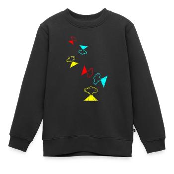 Vulkan icon symbol - Kinder Premium Organic Sweatshirt - Schwarz - Vorne - AI Model Kid Female (0cm)