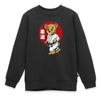 Judo Kinder Maskottchen - Kinder Premium Organic Sweatshirt - Schwarz - Vorne - AI Model Kid Female (0cm)