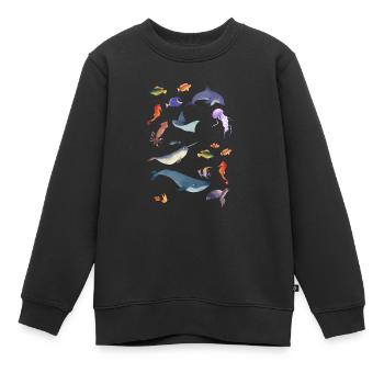 Seaweed HAARZO - Kids Premium Organic Sweatshirt - black - Front - AI Model Kid Female (0cm)