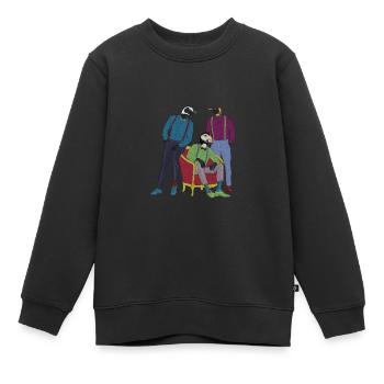 pingouins avec noeud papillon - Sweat Premium enfant bio - noir - Devant - AI Model Kid Female (0cm)