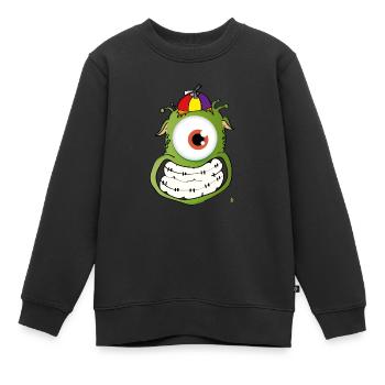 petit Martien - Sweat Premium enfant bio - noir - Devant - AI Model Kid Female (0cm)