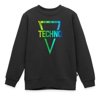 techno r - Kinder Premium Organic Sweatshirt - Schwarz - Vorne - AI Model Kid Female (0cm)