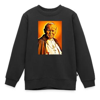 Polnischer Papst Johannes Paul II. Der Goldene in unserem Herzen - Kinder Premium Organic Sweatshirt - Schwarz - Vorne - AI Model Kid Female (0cm)
