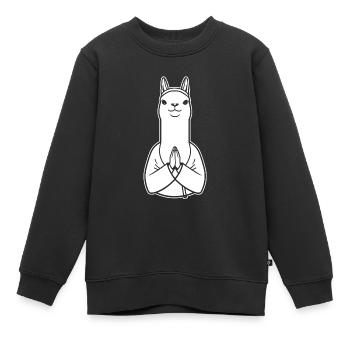 Lama chrétien chrétien - Sweat Premium enfant bio - noir - Devant - AI Model Kid Female (0cm)