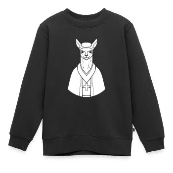 Lama chrétien chrétien - Sweat Premium enfant bio - noir - Devant - AI Model Kid Female (0cm)