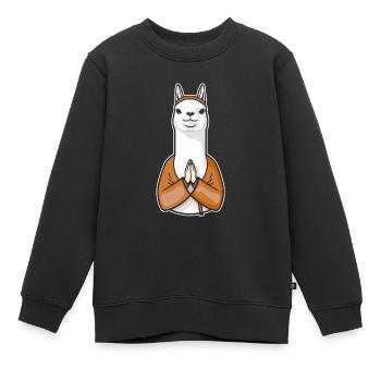 Lama chrétien chrétien - Sweat Premium enfant bio - noir - Devant - AI Model Kid Female (0cm)