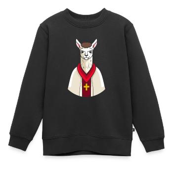 Lama chrétien chrétien - Sweat Premium enfant bio - noir - Devant - AI Model Kid Female (0cm)