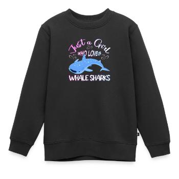 Just a Girl who loves Whale Sharks - Scuba diving - Kids Premium Organic Sweatshirt - black - Front - AI Model Kid Female (0cm)