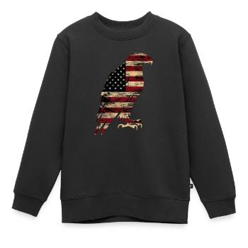 American Flag Eagle Silhouette American Heritage 2 - Kinder Premium Organic Sweatshirt - Schwarz - Vorne - AI Model Kid Female (0cm)
