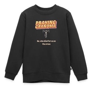 Grand-mère en prière - Betende Oma - Sweat Premium enfant bio - noir - Devant - AI Model Kid Female (0cm)