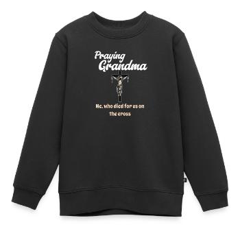 Grand-mère en prière - Betende Oma - Sweat Premium enfant bio - noir - Devant - AI Model Kid Female (0cm)