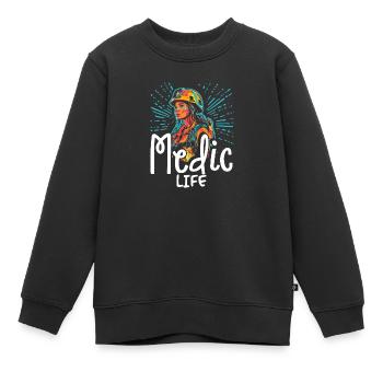 Paramedic - Sanitäter - Medic Life - Kinder Premium Organic Sweatshirt - Schwarz - Vorne - AI Model Kid Female (0cm)