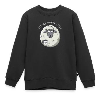 Feeling Woolly today - Kinder Premium Organic Sweatshirt - Schwarz - Vorne - AI Model Kid Female (0cm)
