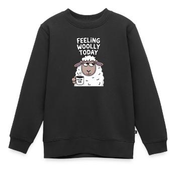 Feeling Woolly today - Kinder Premium Organic Sweatshirt - Schwarz - Vorne - AI Model Kid Female (0cm)