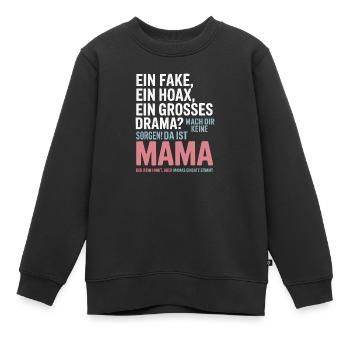 Da ist Mama – Heldin im Reimchaos - Kinder Premium Organic Sweatshirt - Schwarz - Vorne - AI Model Kid Female (0cm)