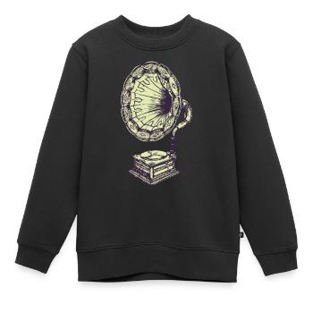 Musique vintage gramophone - Sweat Premium enfant bio - noir - Devant - AI Model Kid Female (0cm)