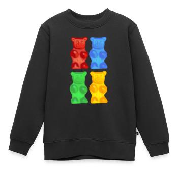 Ours gommeux - Sweat Premium enfant bio - noir - Devant - AI Model Kid Female (0cm)