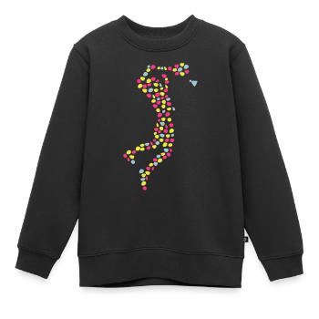 Spieler Spieler Badminton Federball Dots - Kinder Premium Organic Sweatshirt - Schwarz - Vorne - AI Model Kid Female (0cm)