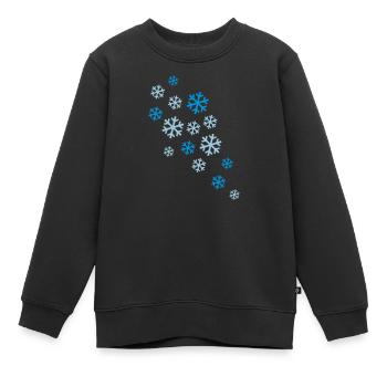 schneeflocken schnee winter - Kinder Premium Organic Sweatshirt - Schwarz - Vorne - AI Model Kid Female (0cm)