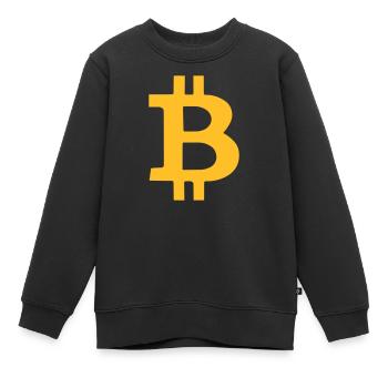 bitcoin - Kids Premium Organic Sweatshirt - black - Front - AI Model Kid Female (0cm)