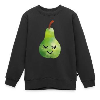 birne - Kinder Premium Organic Sweatshirt - Schwarz - Vorne - AI Model Kid Female (0cm)
