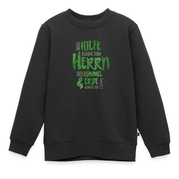 Meine Hilfe Kommt Vom Herrn - Kinder Premium Organic Sweatshirt - Schwarz - Vorne - AI Model Kid Female (0cm)