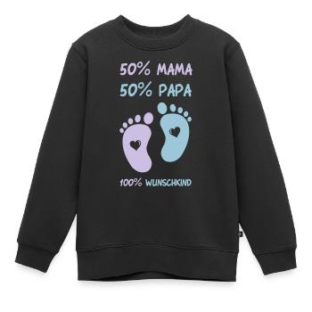 baby_fuesse_wunschkind_001 - Kinder Premium Organic Sweatshirt - Schwarz - Vorne - AI Model Kid Female (0cm)